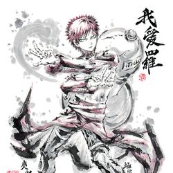 This is a pixiv picture whose title is 【極道畫師】我愛羅貳.
