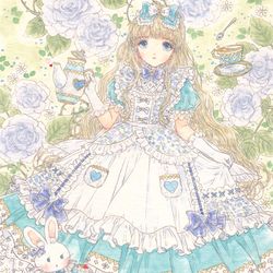 This is a pixiv picture whose title is 不思議の国のアリス.