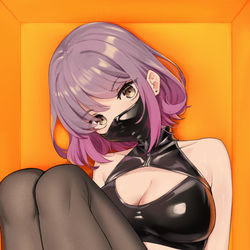 This is a pixiv picture whose title is 口罩+高叉+裤袜+运动鞋=社保.