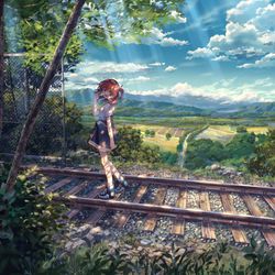 This is a pixiv picture whose title is 旅人 (多々星カイリ ver.).