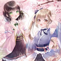 This is a pixiv picture whose title is 🌸桜祭り🌸.