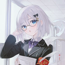 This is a pixiv picture whose title is 自称風紀委員長花芽すみれ.