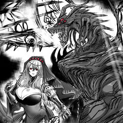 This is a pixiv picture whose title is 赫焉竜グランギニョルとカルテシア.