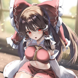 This is a pixiv picture whose title is 霊夢.