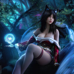 This is a pixiv picture whose title is Classic Ahri (SFW).