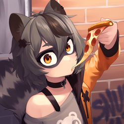 This is a pixiv picture whose title is Trash panda.