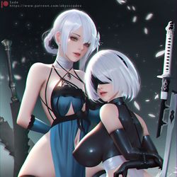 This is a pixiv picture whose title is Kainé&2B.