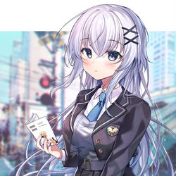 This is a pixiv picture whose title is 踏切.