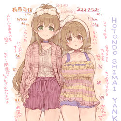 This is a pixiv picture whose title is 志保ちゃんとかな子ちゃんのお風呂上りルームウェア.