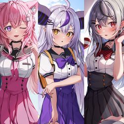 This is a pixiv picture whose title is 学生服なholoX🎀.