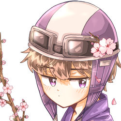 This is a pixiv picture whose title is 桜とショッピくん.