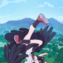 This is a pixiv picture whose title is 風神少女.