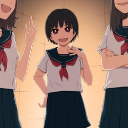 This is a pixiv picture whose title is 間接照明みたいな女.