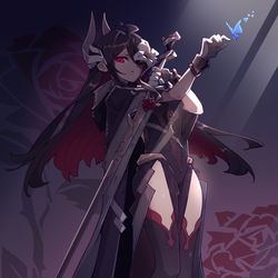 This is a pixiv picture whose title is Black Light,Sword of Benevolence.