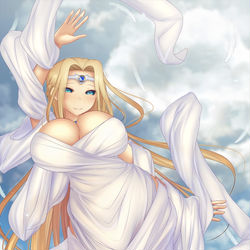 This is a pixiv picture whose title is 暁の女神.