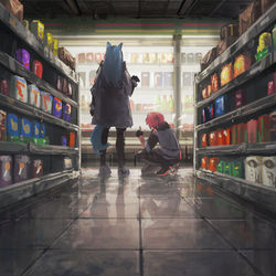 This is a pixiv picture whose title is What to buy?.
