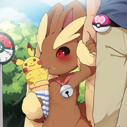 This is a pixiv picture whose title is 愛情込めて育てたちょっぴりドジな進化したてチビミミロップ.