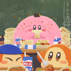 This is a pixiv picture whose title is 給食.