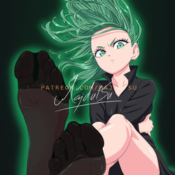 This is a pixiv picture whose title is Tatsumaki Feet - Stockings.