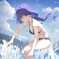 This is a pixiv picture whose title is 雷電将軍.
