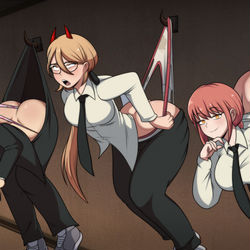 This is a pixiv picture whose title is Chainsaw DORKS.