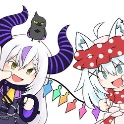 This is a pixiv picture whose title is インターネットサバイバー白上フブキ&ラプラス・ダークネスver..
