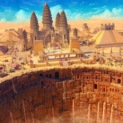 This is a pixiv picture whose title is Wasteland Shrine [Shining Nikki].