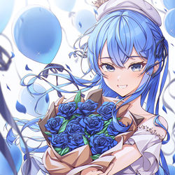 This is a pixiv picture whose title is すいちゃん5周年.