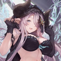 This is a pixiv picture whose title is 黒蝶夢幻衣着てもらった.