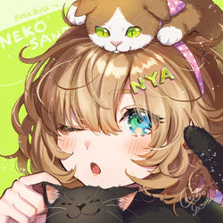 This is a pixiv picture whose title is ネコサンド.