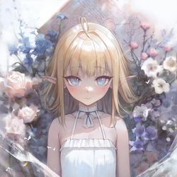 This is a pixiv picture whose title is 💐🧝‍♀️.