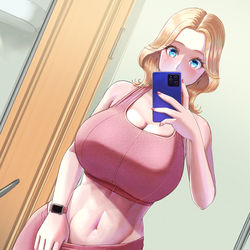 This is a pixiv picture whose title is クォーターちゃん-腹筋-.