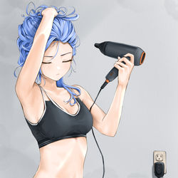 This is a pixiv picture whose title is hair dryer.