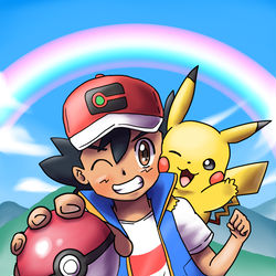 This is a pixiv picture whose title is めざせポケモンマスター.