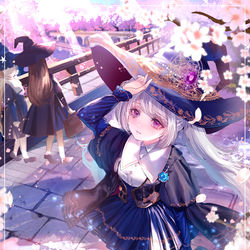This is a pixiv picture whose title is 桜並木の帰り道.