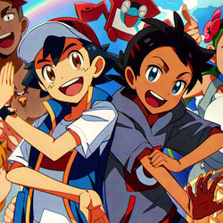 This is a pixiv picture whose title is 【ポケモン】アニポケでGOTCHA!風イラスト.