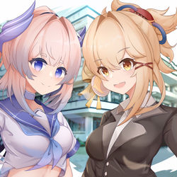 This is a pixiv picture whose title is 心海宵宫.