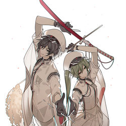 This is a pixiv picture whose title is 白い兄妹配布日おめでとう.