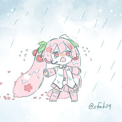 This is a pixiv picture whose title is 🌸☔.