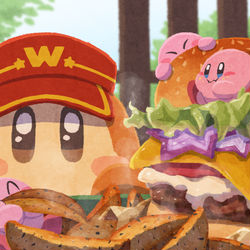 This is a pixiv picture whose title is ワドルディバーガー屋さん.