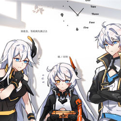 This is a pixiv picture whose title is 妈妈祖宗带女鹅（孙女）打游戏.