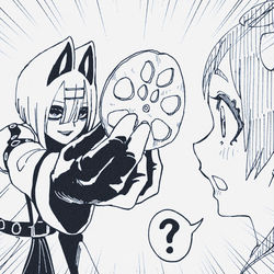 This is a pixiv picture whose title is 「見たまえ」.