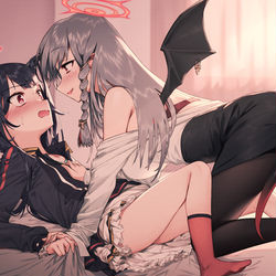 This is a pixiv picture whose title is 【Skeb】ハルナとフウカ.