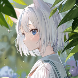 This is a pixiv picture whose title is 雨音と雫.