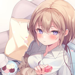 This is a pixiv picture whose title is 「おにい、一個あげる」.