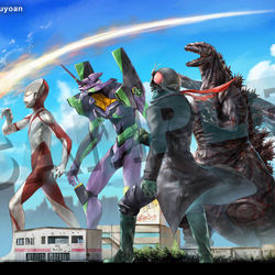 This is a pixiv picture whose title is シン・ばかうけ【仕事絵告知】.