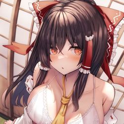 This is a pixiv picture whose title is 白下着霊夢.