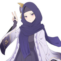 This is a pixiv picture whose title is Raiden Shogun/Ei Hijab👌.