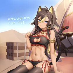 This is a pixiv picture whose title is Dehya with Nyan-gerie!.