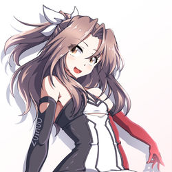 This is a pixiv picture whose title is 【艦これ】瑞鳳さんにFSWRQコスを着て(以下略.